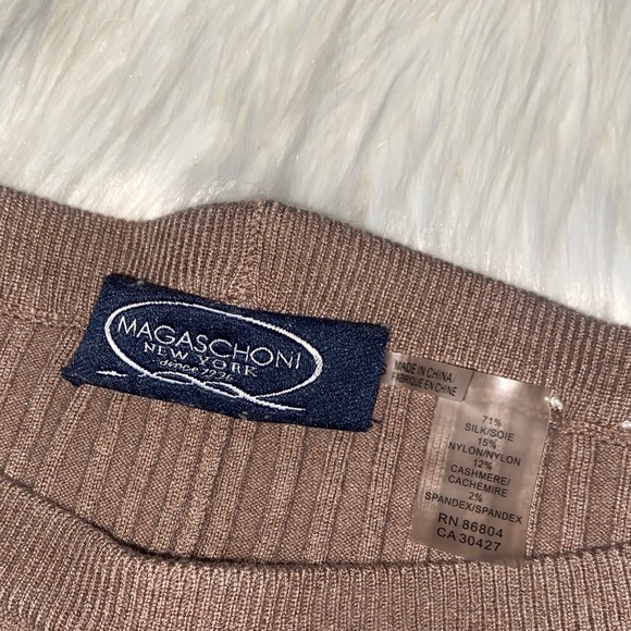 MAGASCHONI NEW YORK SILK CASHMERE BLEND RIBBED KNIT LEGGINGS- SMALL - Picture 5 of 9